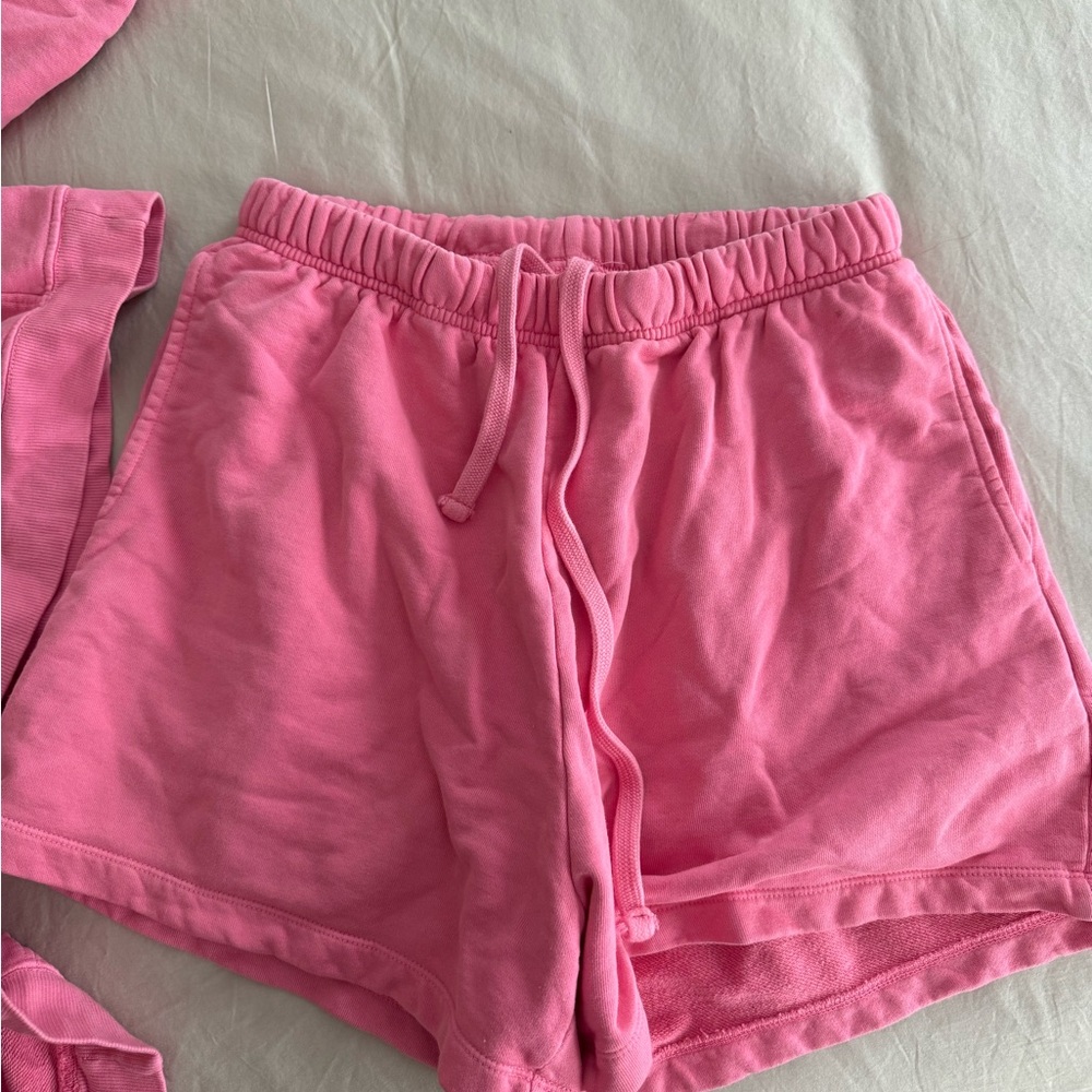 Daily Drills Pink Drawstring Lounge Shorts